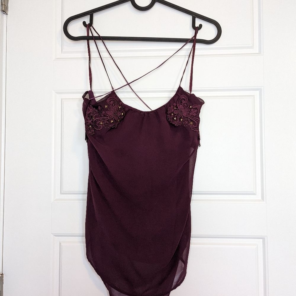 Zara Top, Small, Maroon